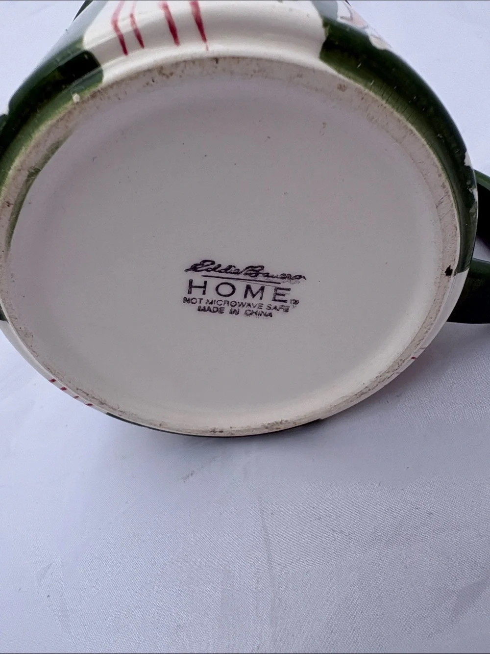 Eddie Bauer Holiday Reindeer Ceramic Coffee Mug - Green